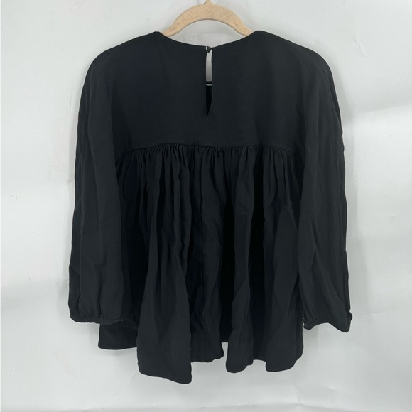 Rochas Black Camica Penny Keyhole Back Women 38/8/Medium Quarter Sleeve Blouse - Picture 3 of 13